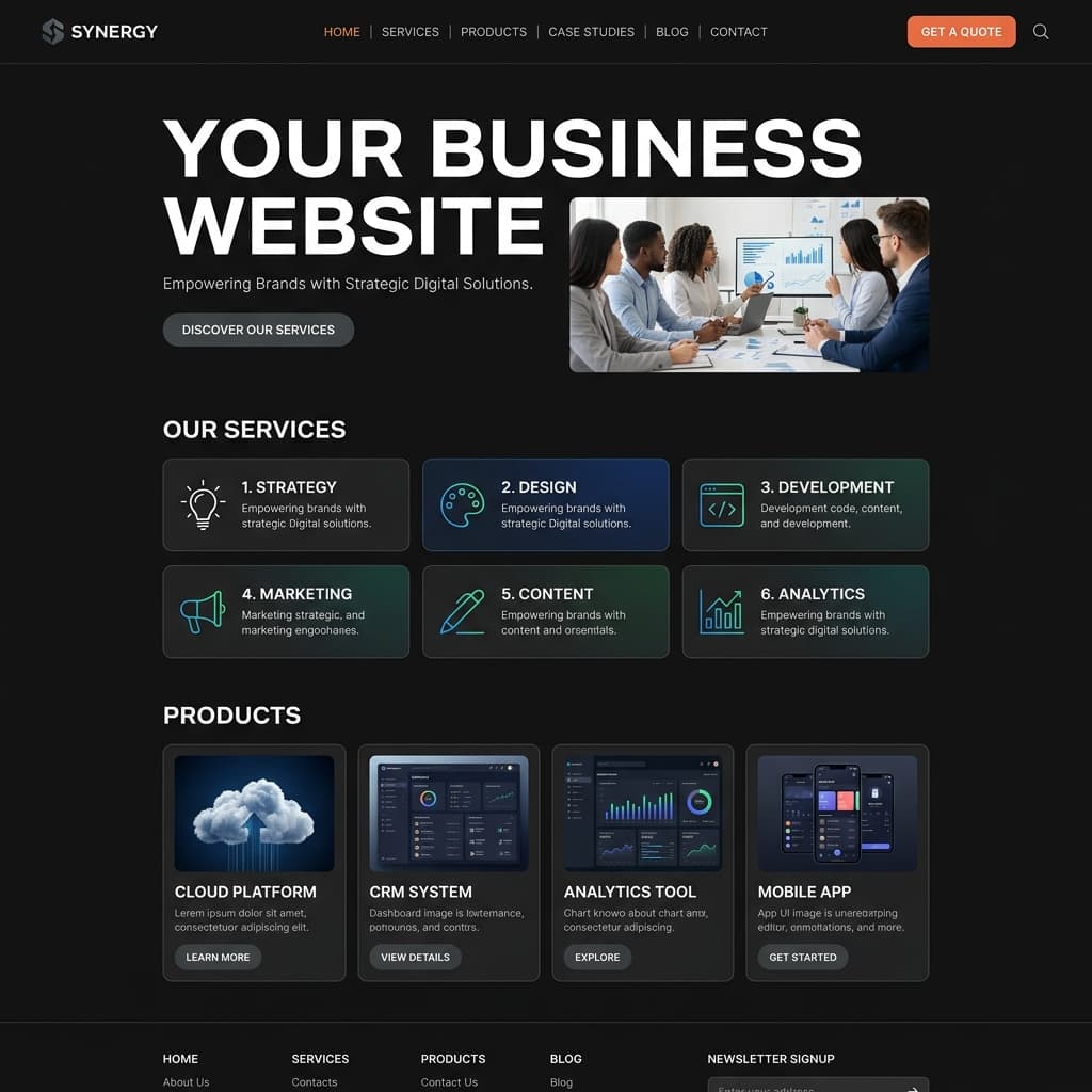 Business Web Design Desktop Preview